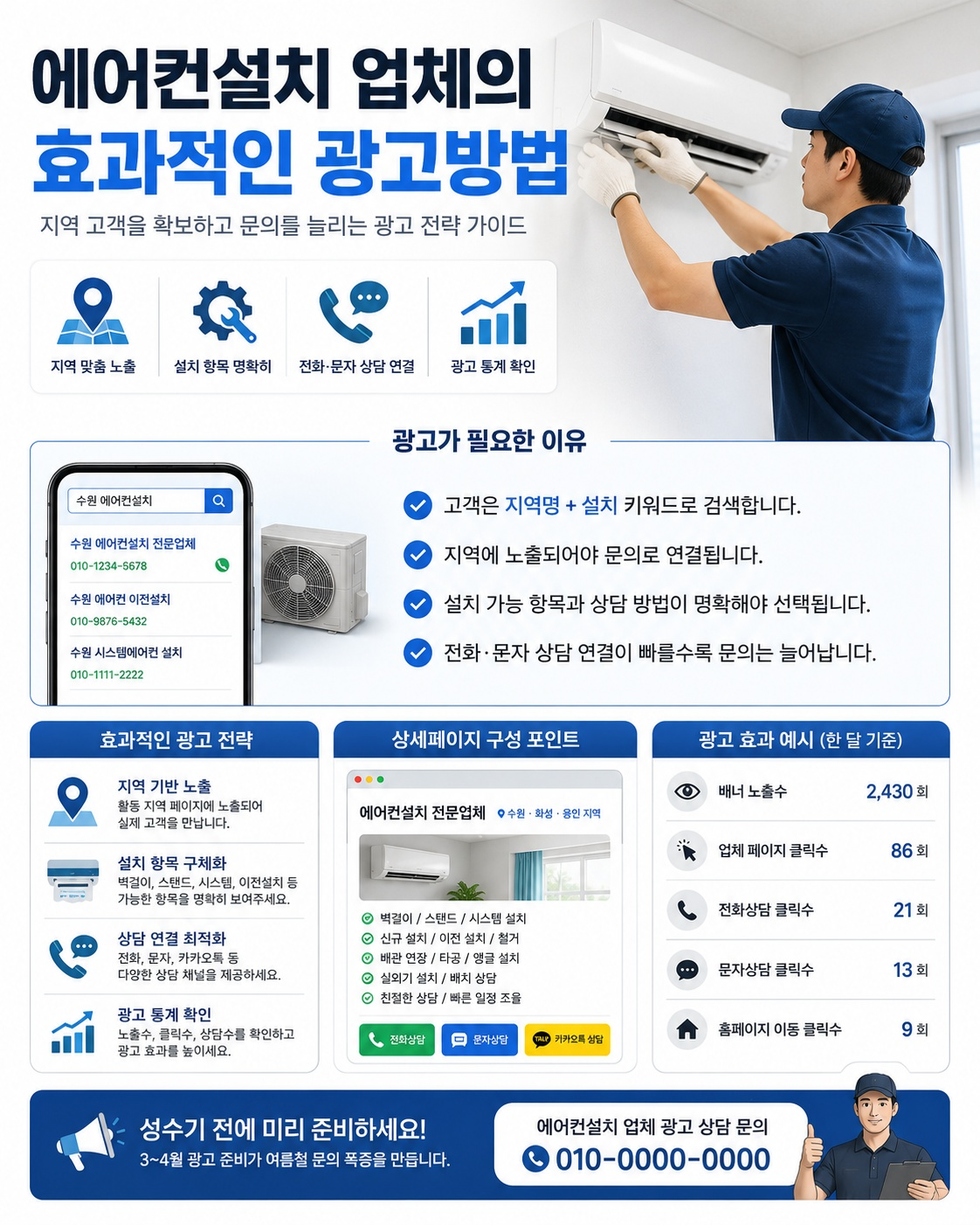 전국 에어컨 업체 분류 화면